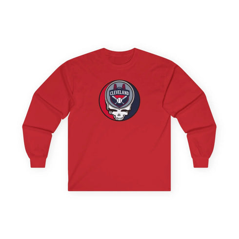 Grateful Dead - Cleveland Guardians Classic Stealie Long Sleeve Tee - MLB - StealieShop